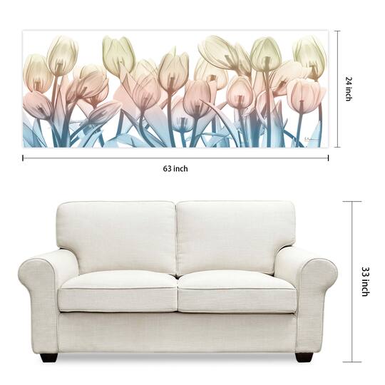 Empire Art Direct 24" x 63" Spring Blooms Frameless Free Floating Printed Tempered Glass Wall Art